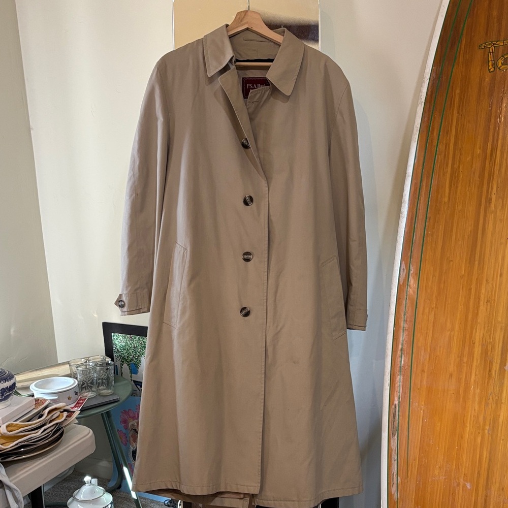 JoS A. Bank khaki men’s Trench Coat XL